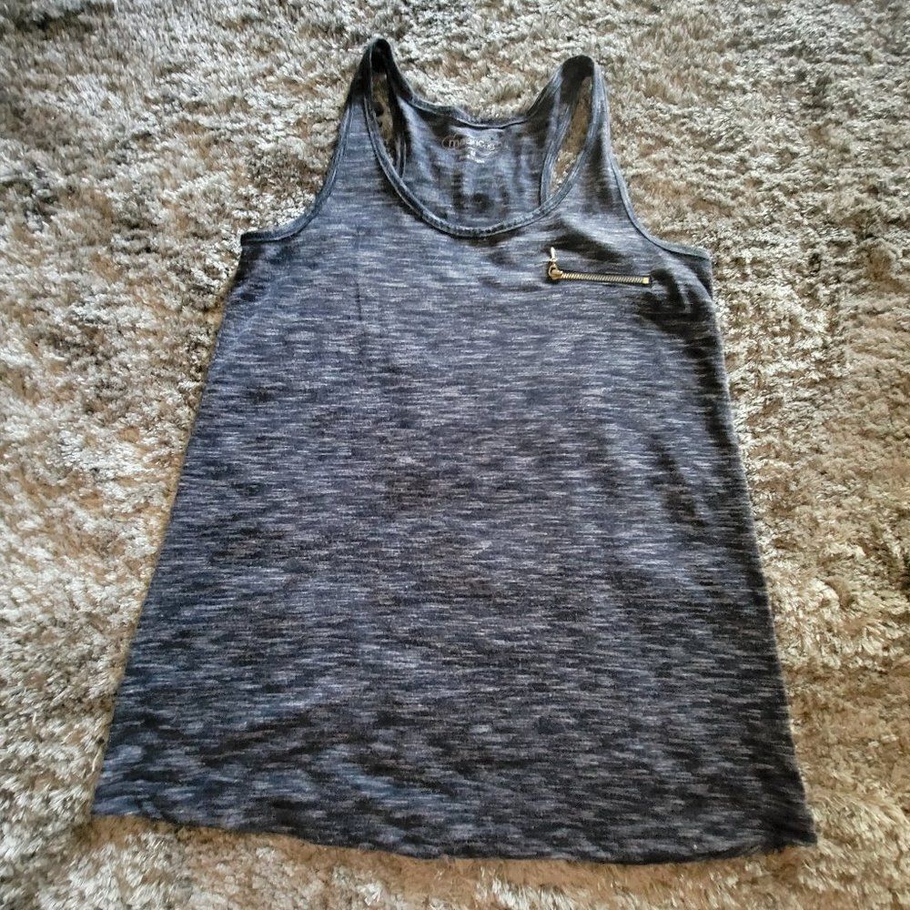 Women's Maurices Dark Blue Heather Tank Top With Zipper Accent size Medium
